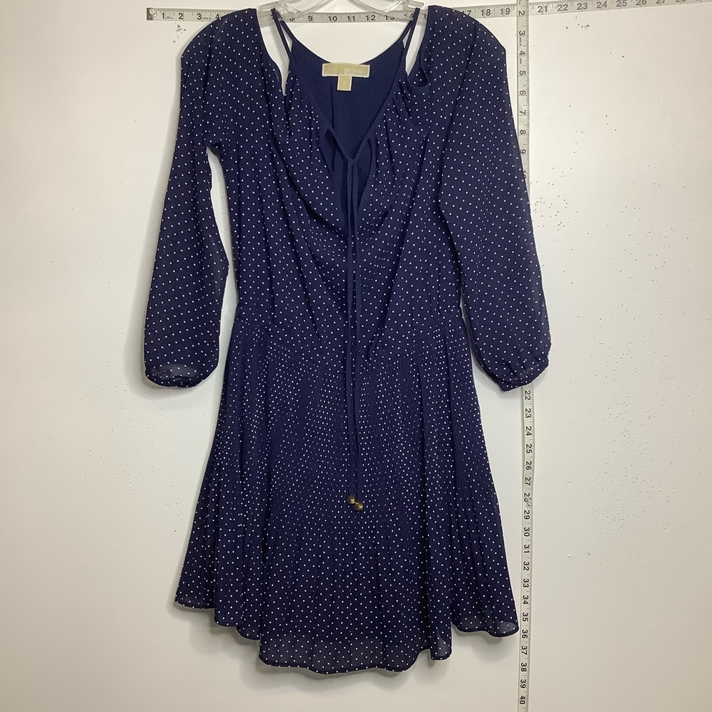 Michael kors M Elegant Navy Polka Dot Dress